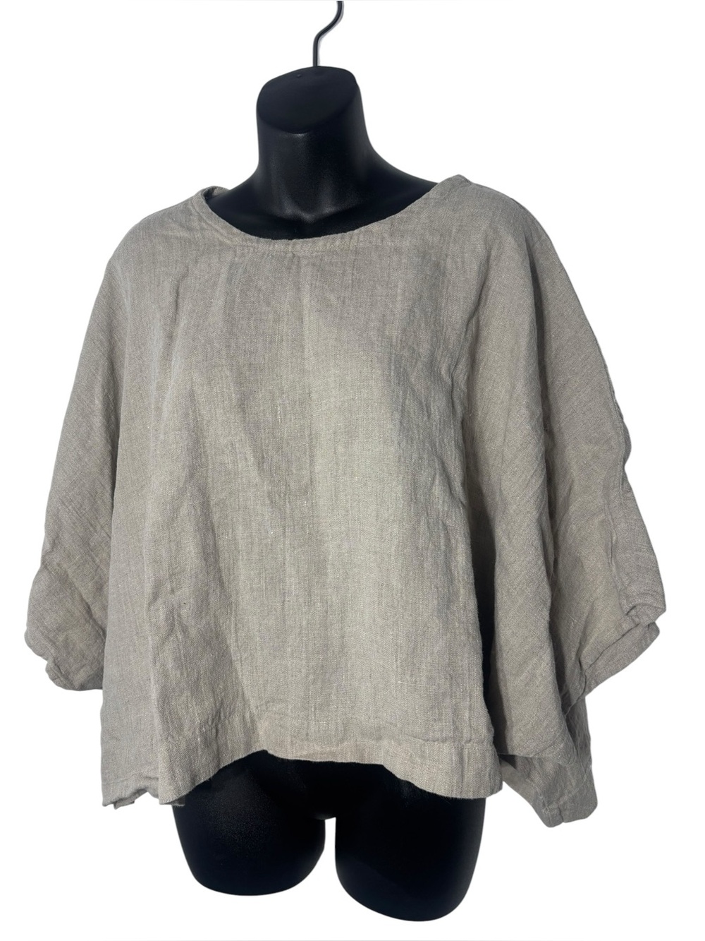Nettle studios women’s top one size linen crop oversize Lagenlook capsule